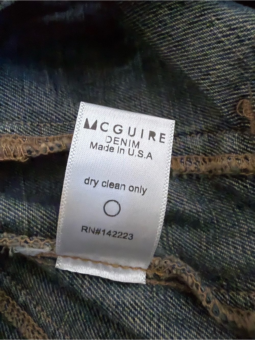 MC GUIRE Light Wash Denim Jacket with Gray Fringe - Picture 9 of 9